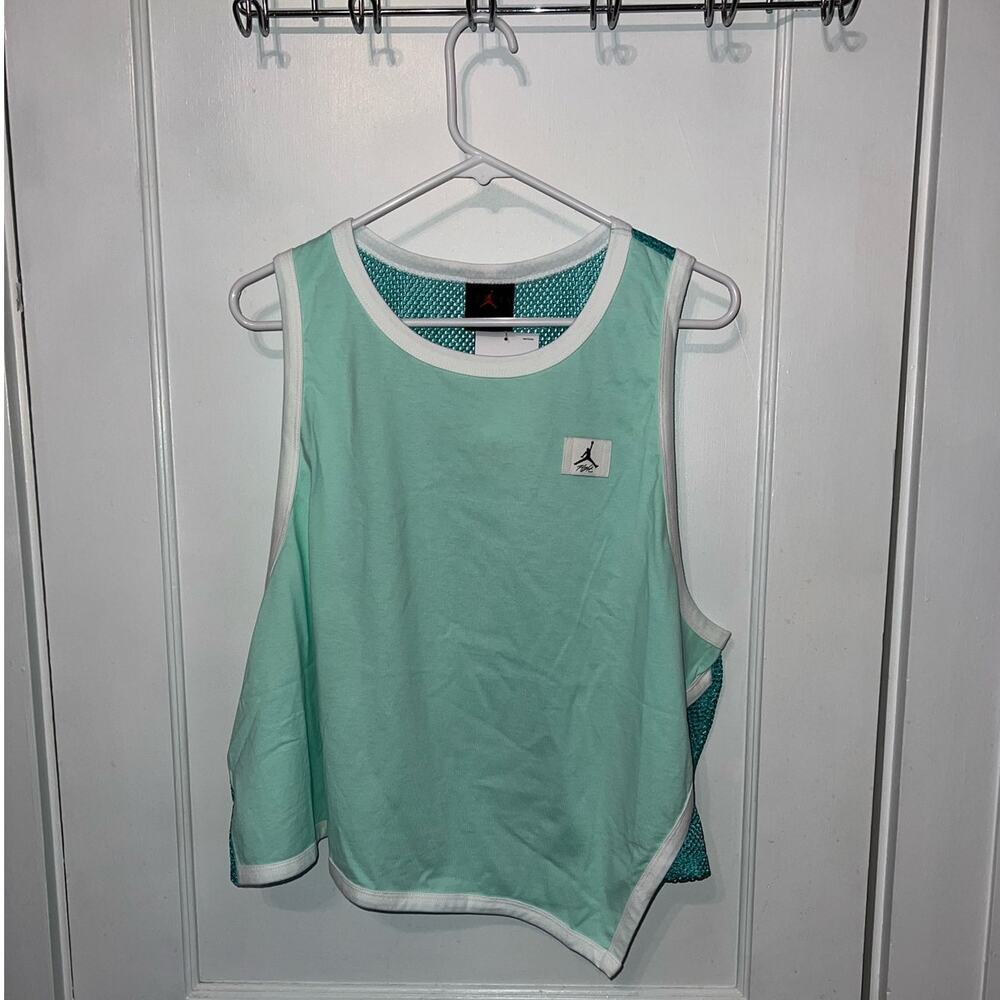 New Jordan Women's Jersey Mesh Logo Asymmetric Tank size 1X